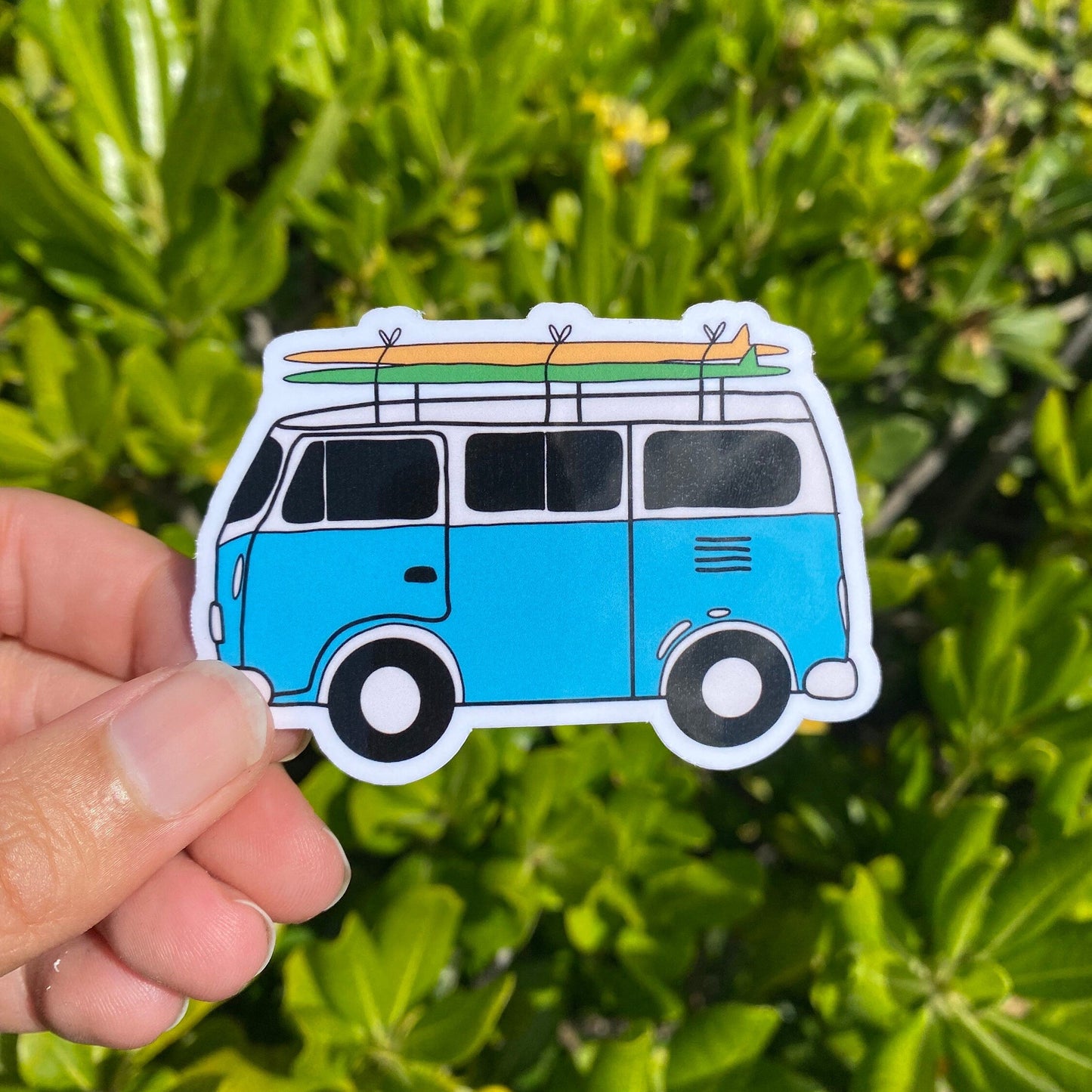 blue vw van sticker
