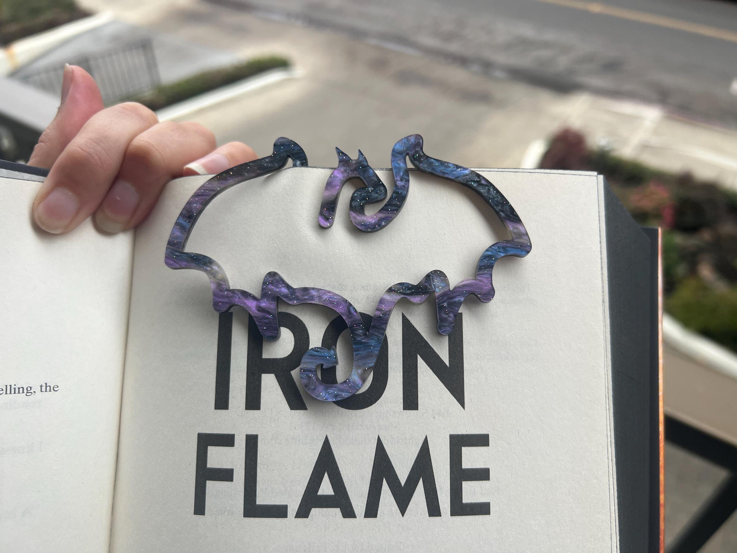 acrylic bookmark holding page