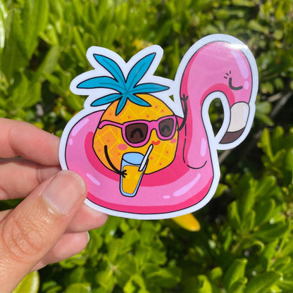 pineapple flamingo floatie