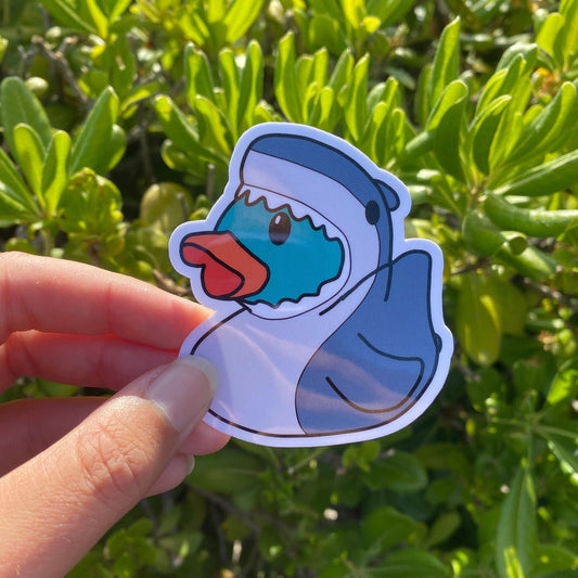shark rubber duck sticker